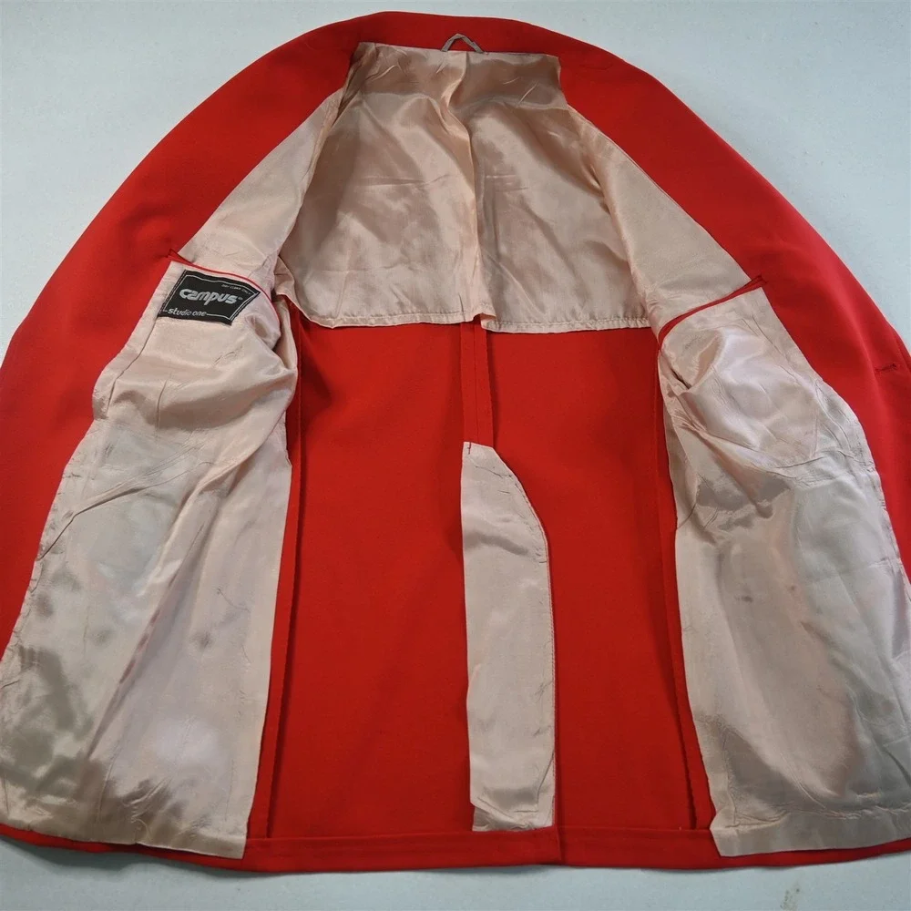 Vtg Mens‎ 38S Red Gold Button Hopsack Mens Blazer Suit Jacket Sport Coat